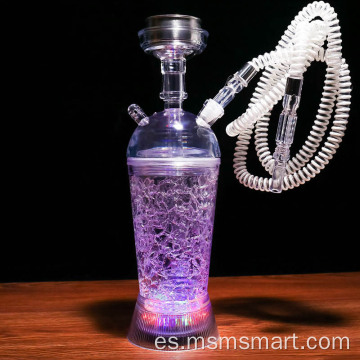 Mini cachimba de plástico con bolsillo shisha led de diseño personalizado más nuevo